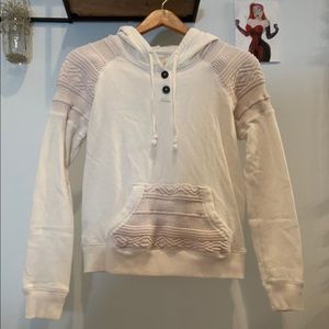 Hollister Patterned Sweater Hoodie in Cream